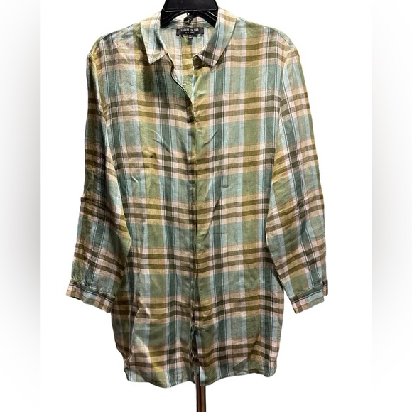 Lafayette 148 New York Sabira Linen button down shirt Size XL - Picture 6 of 10